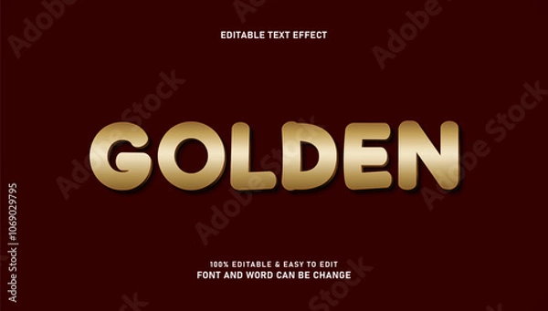 Obraz Gold text effect with modern 3D style attractive and elegant editable