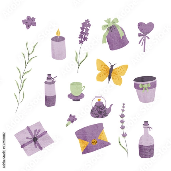 Obraz Provence lavender and gift element set
