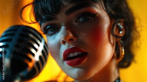 Fototapeta person with headphones