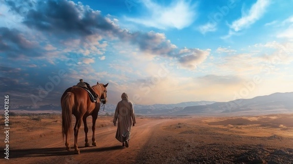 Fototapeta sunset in the desert