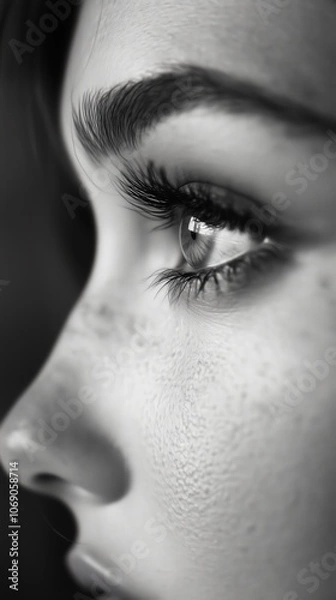 Obraz Close-Up Monochrome Eye Portrait with Fine Details
