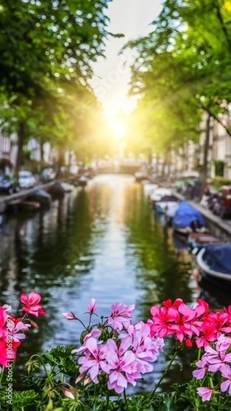 Obraz sunset on the canal