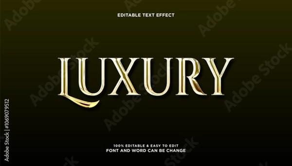 Fototapeta Luxury text effect with modern and elegant 3d style, which can be edited