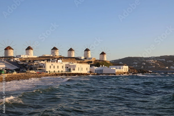 Obraz windmills on the coast