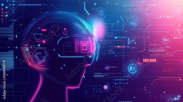 Obraz Futuristic Holographic Technology Interface Design