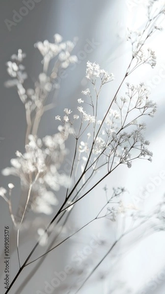 Fototapeta Serene Scene of Silver Background with Soft Light