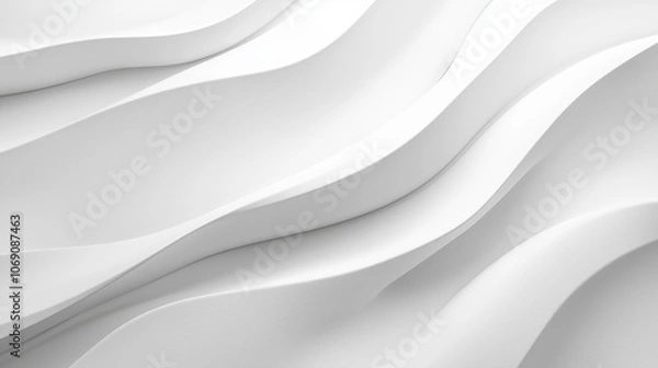 Fototapeta Abstract white flowing wave patterns background