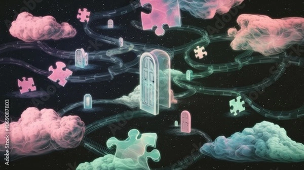 Obraz digital network, interconnected, nodes, visualization, glowing, technology, data, connection, cyber, futuristic, digital web, network connections, cyberspace, digital world, abstract, tech, networking