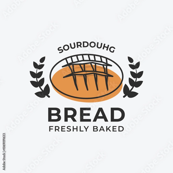 Fototapeta bread logo icon illustration design