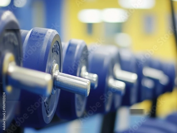 Fototapeta Intense Focus in the Gym with Weights