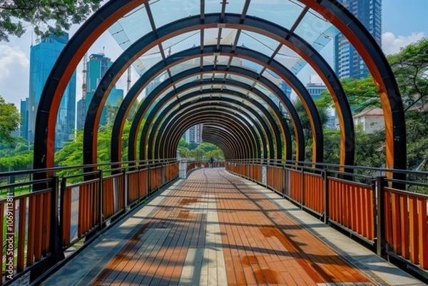 Fototapeta Bridge in Jakarta with unique design elements.