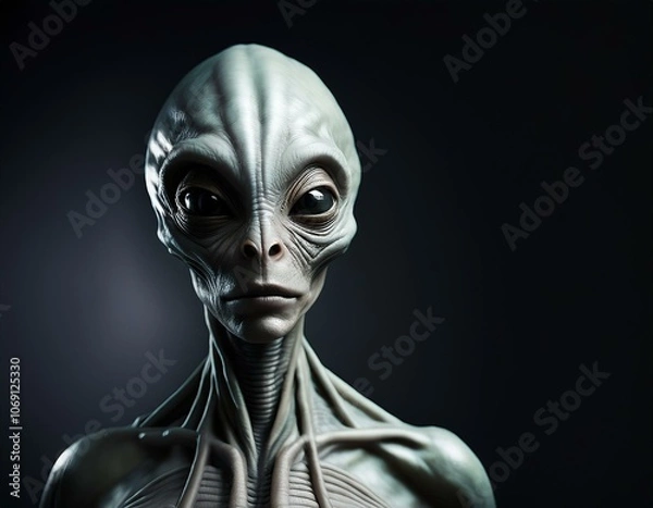 Fototapeta Portrait of a Grey Alien