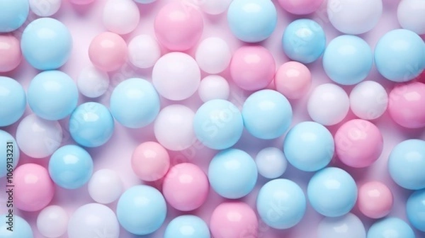 Obraz Vibrant Pink and Blue Spheres Abstract Background. 3D Rendered Geometric Shapes for Design