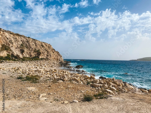 Obraz blue waves on coast