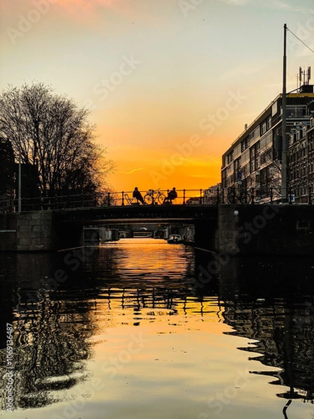 Obraz sunset on the river