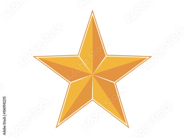 Fototapeta Star symbol illusttration with 5 pointed star in yellow color star separated with white points and five pointed star vector illustration