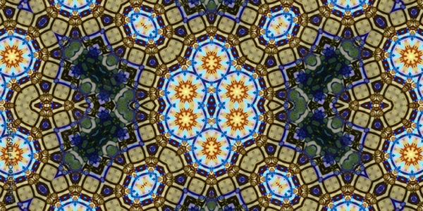 Fototapeta Seamless abstract pattern. The texture of the pattern is symmetrical. Endless pattern