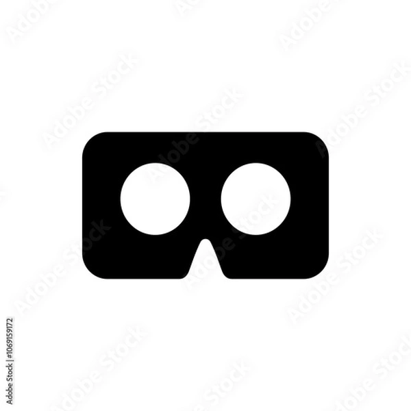 Fototapeta Vr cardboard simple icon. Flat design. White background