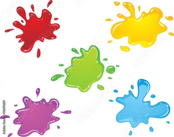 Obraz vector color paint splashes