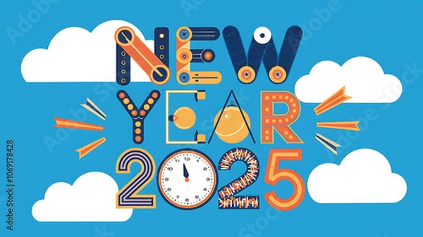 Fototapeta Happy New Year 2025