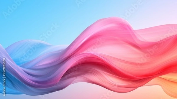 Fototapeta Abstract wave pattern in blue and pink gradient on a blue background