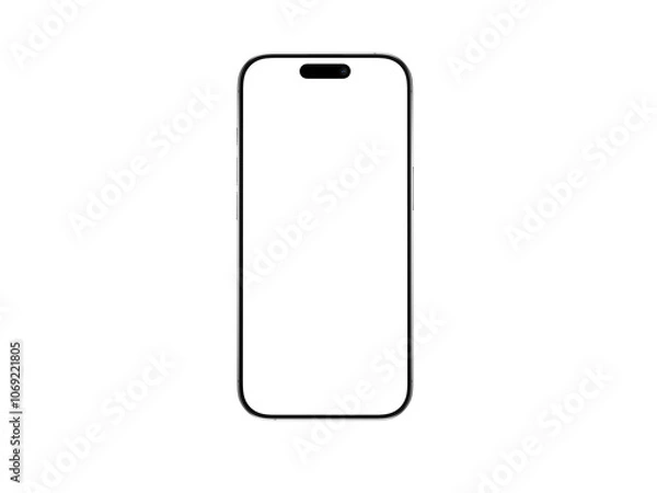 Fototapeta High quality realistic 3d render smartphone ui ux screen mockup with transparent PNG