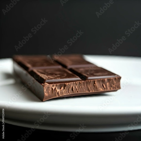 Obraz chocolate bar on a white plate