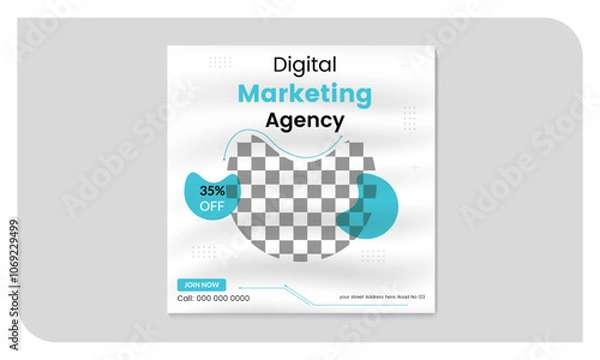 Fototapeta Digital business marketing social media post & web banner bundle 