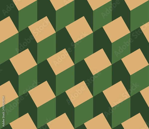 Fototapeta Vector illustration of a seamless repeating pattern of isometric house