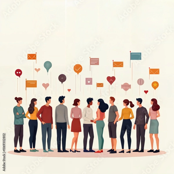 Obraz Unity and Overcoming Divisions – Inclusivity and Harmony Concept