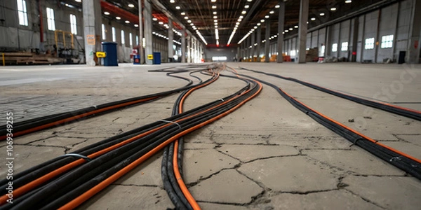 Obraz Industrial Building Construction Cables Wiring