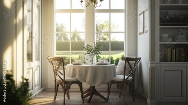 Fototapeta Sunlit Dining Nook