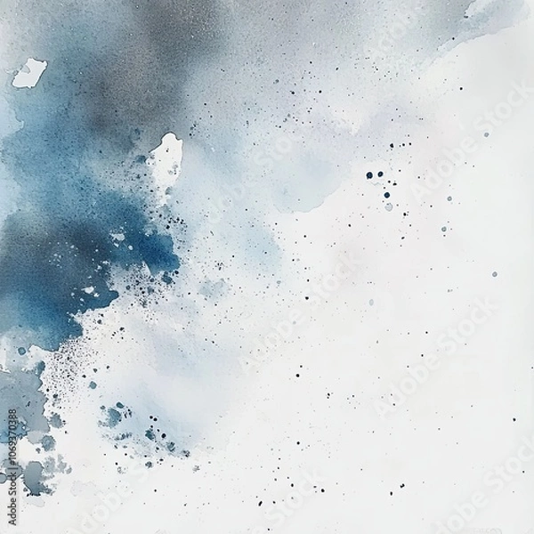 Obraz Soft blue and gray watercolor abstract art evoking calm ambiance in a minimalist style for modern decor