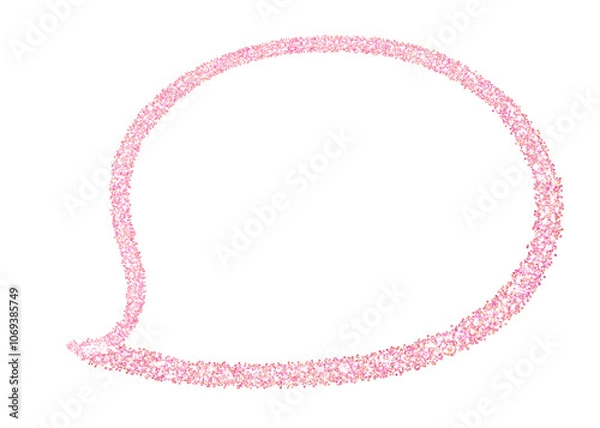 Obraz ピンクのラメの吹き出し、中は白背景。