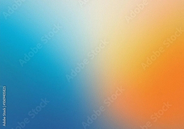 Fototapeta Blue orange white grainy gradient background abstract colors noise texture backdrop, copy space