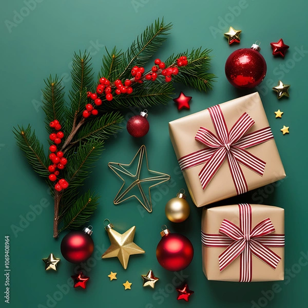 Obraz Christmas | New Year | 2025 | Merry Christmas | Christmas Tree | New Year's Day​ - Generative AI