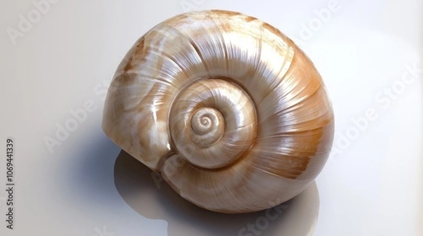 Fototapeta Elegant Spiral Shell on a Soft Surface