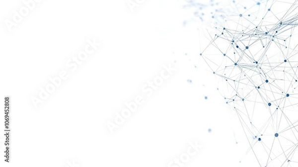 Fototapeta Abstract low-poly background featuring a network of connected dots and lines, creating a polygonal space.