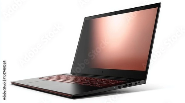 Fototapeta illustration for a sleek laptop isolated on transparent background
