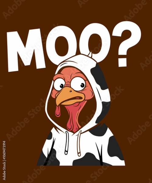 Obraz MOO Turkey, funny thanksgiving illustration