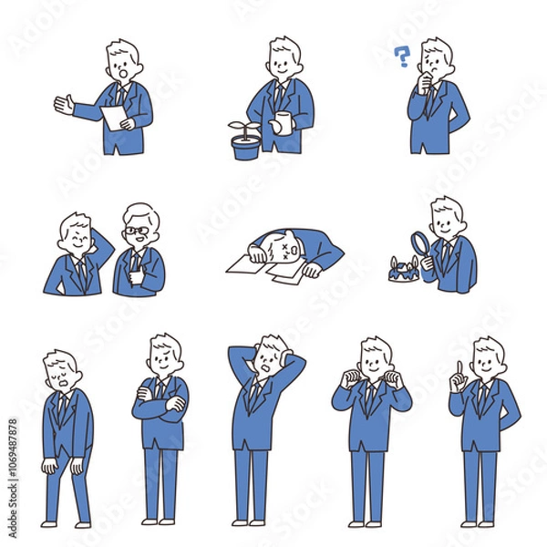 Obraz サラリーマン　いろんなポーズ