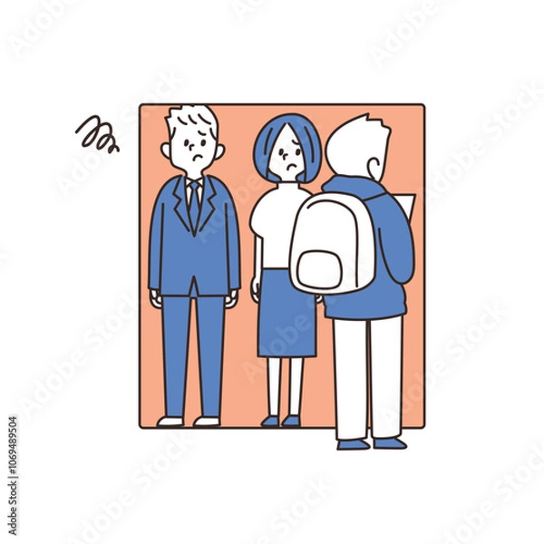 Obraz 電車　イラスト　マナー　扉