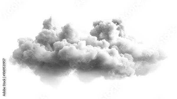Fototapeta floating grey smoke cloud creates mysterious atmosphere, evoking intrigue and depth on transparent background