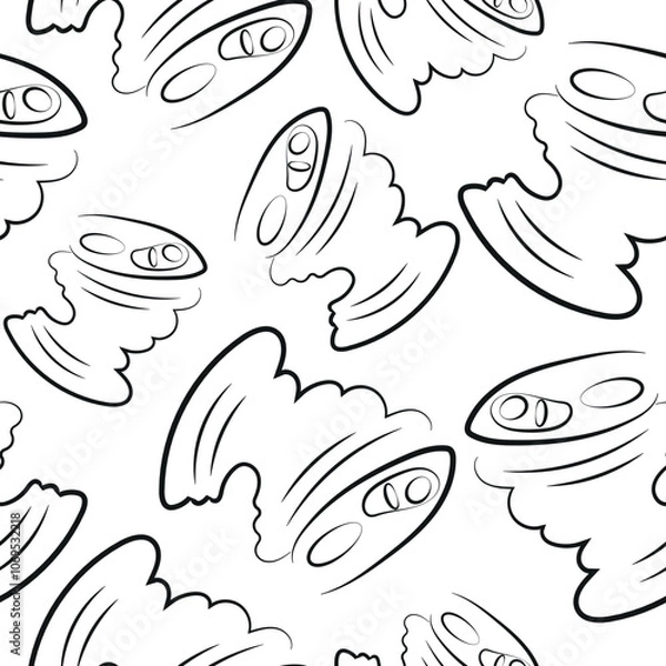 Fototapeta seamless pattern with tin cans drawn in contour, to fight against environmental pollution day