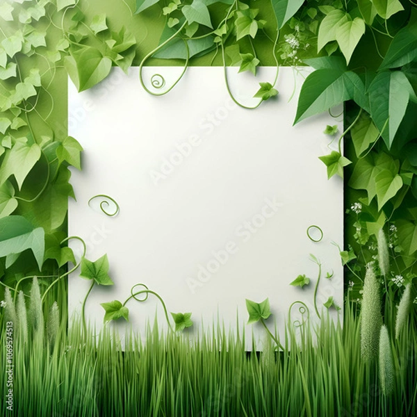 Fototapeta green background with leaves