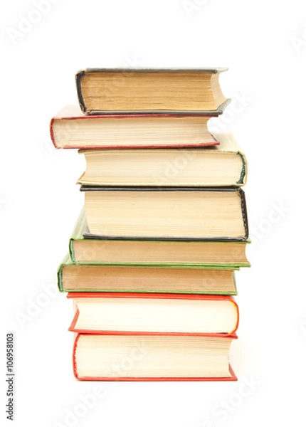 Obraz A stack of books on a white background