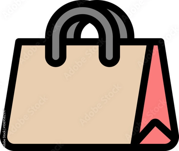 Obraz 심플한 가방 라인 일러스트, 쇼핑 아이콘