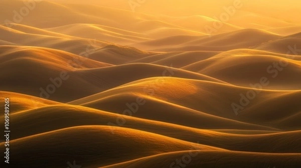 Obraz Golden Hour Rolling Hills Landscape Photography