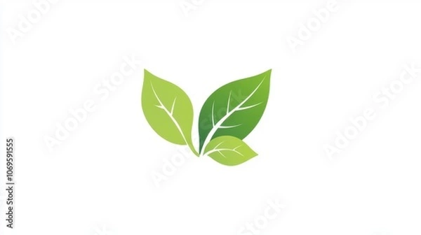 Fototapeta green leaf isolated on white background