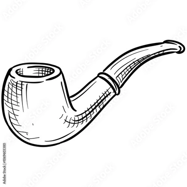 Obraz tobacco pipe handdrawn illustration